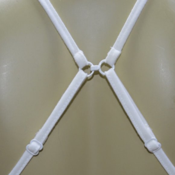 Off White Double Ruffle Dress Extender Slip Layered Tiered Dress Multi-Way Strap - Picture 6 of 6